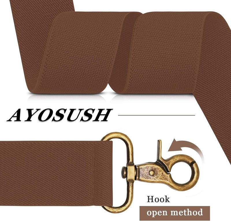 AYOSUSH Vintage Suspenders for Men Heavy Duty 4 Snap Hooks for Belt Loops Adjustable X Back - Image 4