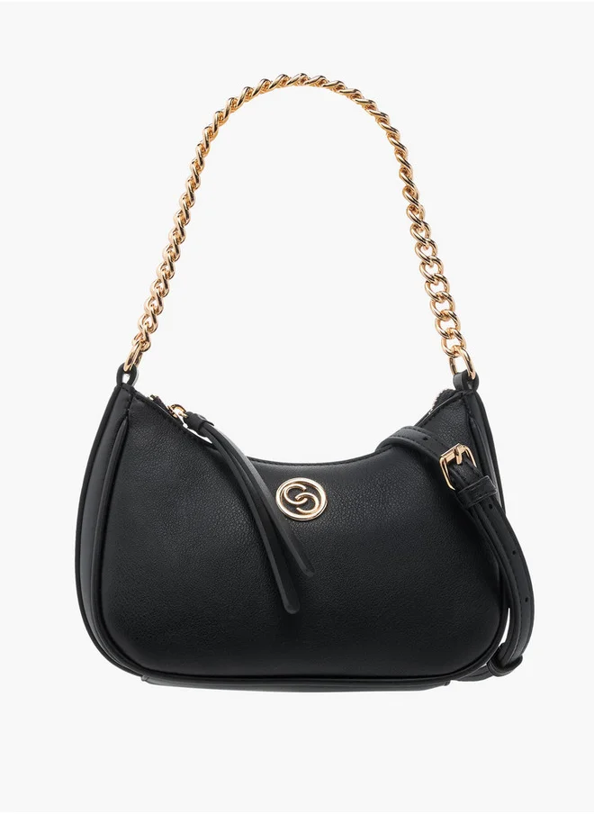 سيليست Textured Crossbody Bag with Zip Closure and Adjustable Strap