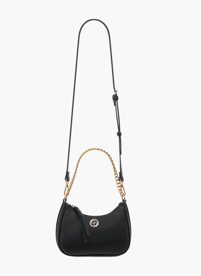 سيليست Textured Crossbody Bag with Zip Closure and Adjustable Strap