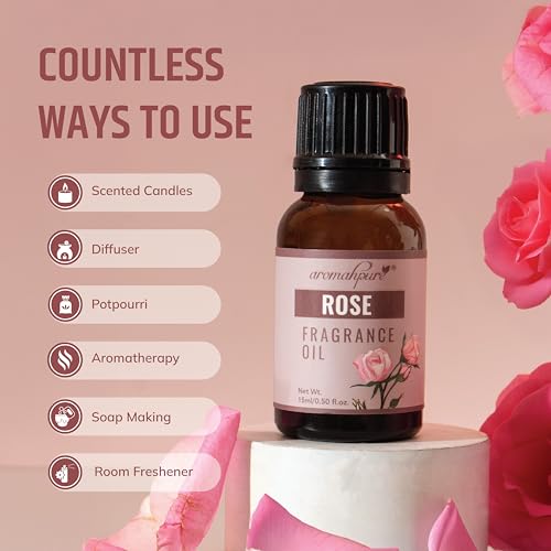 Aromahpure Fragrance Oil | 15 ml | Rose Aroma Oil for Home Fragrance | Best for Aromatherapy | Helps in Meditation | Used in Diffusers, Candles, Air Fresheners, Soaps, IFRA Certified - Image 5