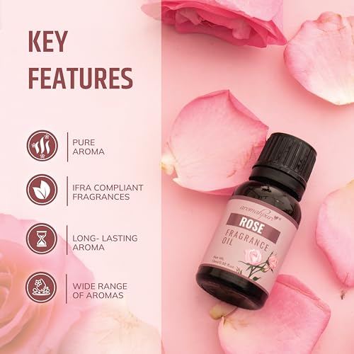 Aromahpure Fragrance Oil | 15 ml | Rose Aroma Oil for Home Fragrance | Best for Aromatherapy | Helps in Meditation | Used in Diffusers, Candles, Air Fresheners, Soaps, IFRA Certified - Image 4