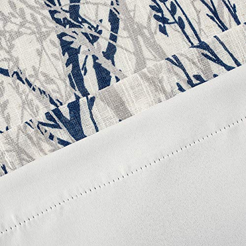 DriftAway Tree Branch Linen Lined Valance Double Layer Thermal Insulated Room Darkening Blackout Valances 3 Inch Rod Pocket Short Window Valance for Living Room Bathroom 52 Inch by 18 Inch Blue - Image 3