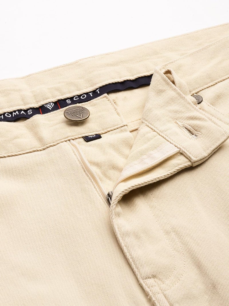 Thomas Scott Men Plus Size Pure Cotton Chinos Trousers(TSB097_Beige_46) - Image 5