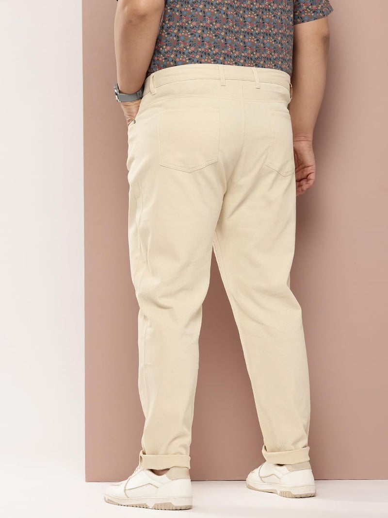 Thomas Scott Men Plus Size Pure Cotton Chinos Trousers(TSB097_Beige_46) - Image 3