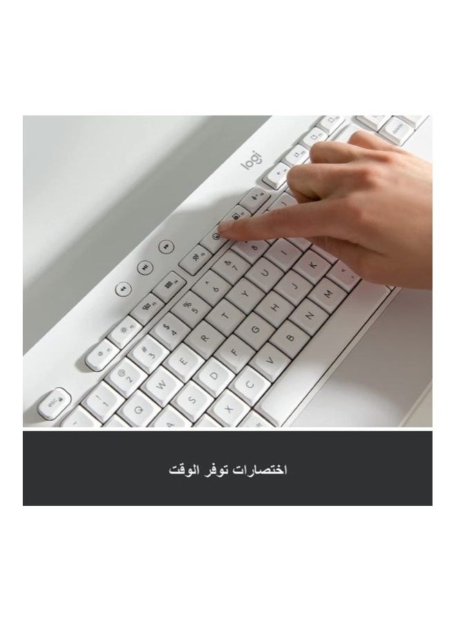 Logitech Signature K650 Wireless Keyboard Wrist Rest Full Size Ble Bluetooth Or Logi Bolt Usb Receiver Comfort Deep Cushioned Keys Numpad Compatible With Most Os Pc Windows White - Image 3