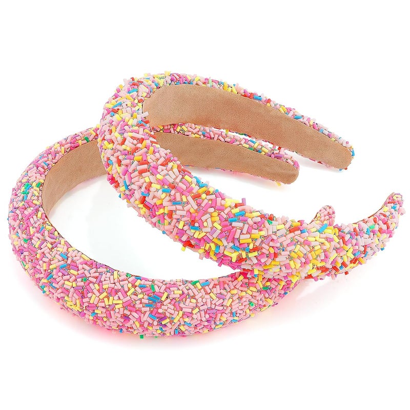 Cute Headbands for Girls Women Non Slip Wide Padded Head Bands for Womens Girls Headbands Fashion Sparkly Headbands Colorful Candy Headband for Women Hair Accessories Gifts