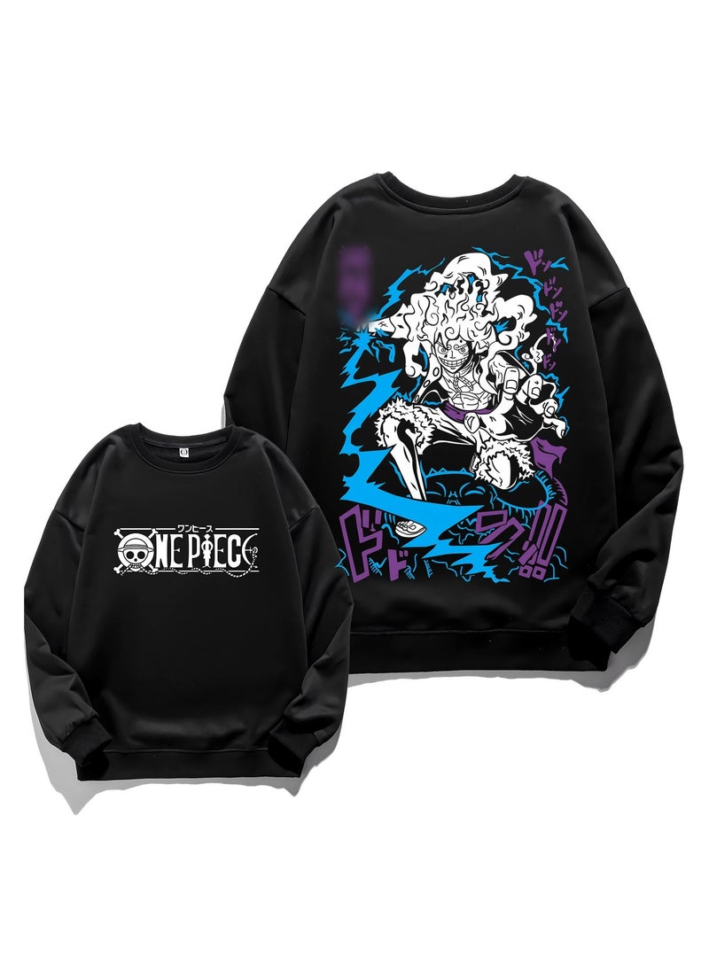 KUYING New One Piece Retro Washed Round Neck Hoodie  - Image 1
