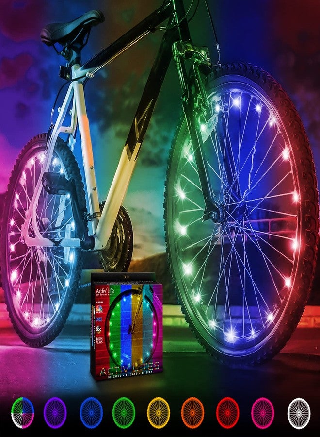 Activ Life Bike Wheel Lights (2 Tire, Color-Changing) Top Easter Basket Stuffers for Kids Girls Boys Teen Gifts; Best Spring Break Essentials & Beach Vacation Must Haves; Cool Family Fun Bday Presents - Image 1
