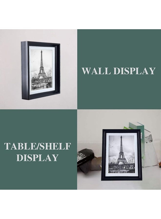 DECORHILLS FRAMES & DECOR Photo Documents, Real Glass, PVC, with Slightly Textured White Inner Black Outer Border, Tabletop Wall Display, 5x7 Inch Pack of 2 - Image 5