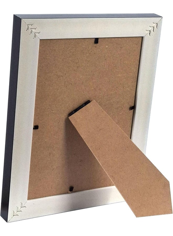 DECORHILLS FRAMES & DECOR Photo Documents, Real Glass, PVC, with Slightly Textured White Inner Black Outer Border, Tabletop Wall Display, 5x7 Inch Pack of 2 - Image 3