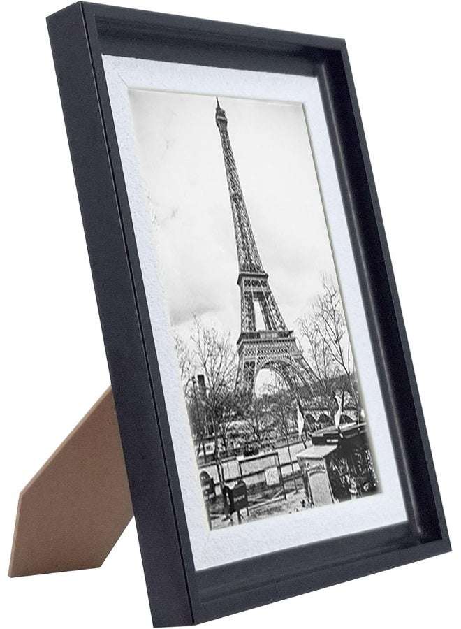DECORHILLS FRAMES & DECOR Photo Documents, Real Glass, PVC, with Slightly Textured White Inner Black Outer Border, Tabletop Wall Display, 5x7 Inch Pack of 2 - Image 2