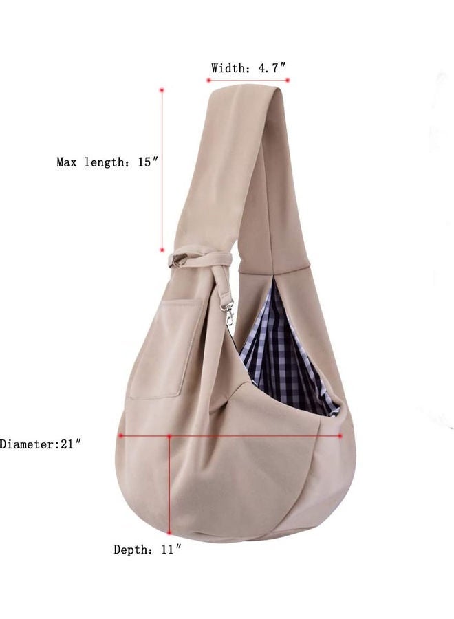 NIBEMINENT Reversible Pet Sling Carrier Tote Handbag Beige 75x50x20cm - Image 2
