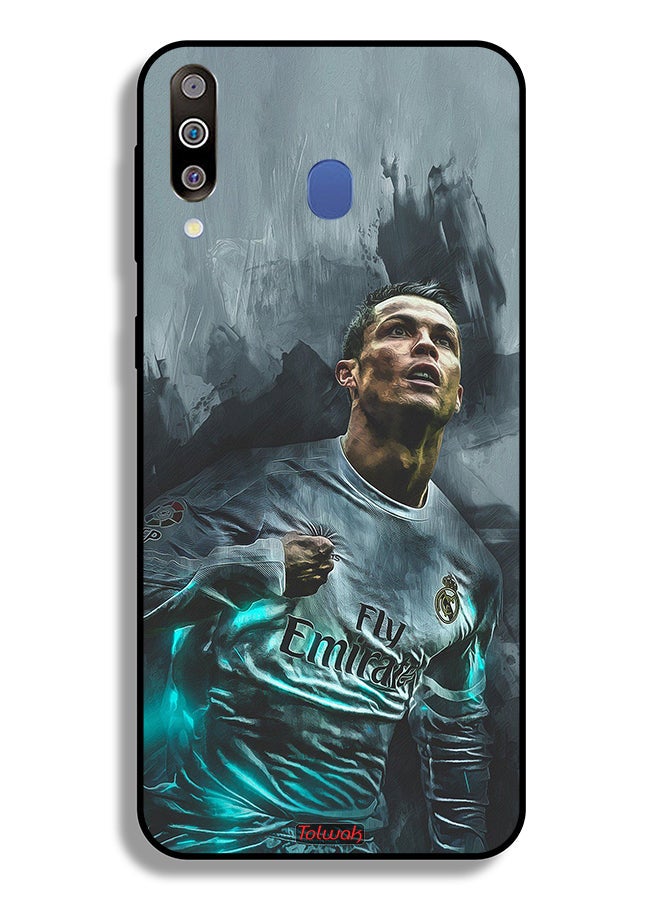 Tolwak Samsung Galaxy M30 Protective Case Cover Cristiano Ronaldo Art - Image 2