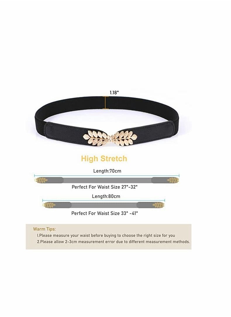 Y&D - Skinny Belts for Women, 2Pcs Stretch Retro Belt Dress Fashion Thin Waist Belts, Jeans Shorts Wedding Decoration, Versatile Decorative Simple Pair Buckle - Image 1