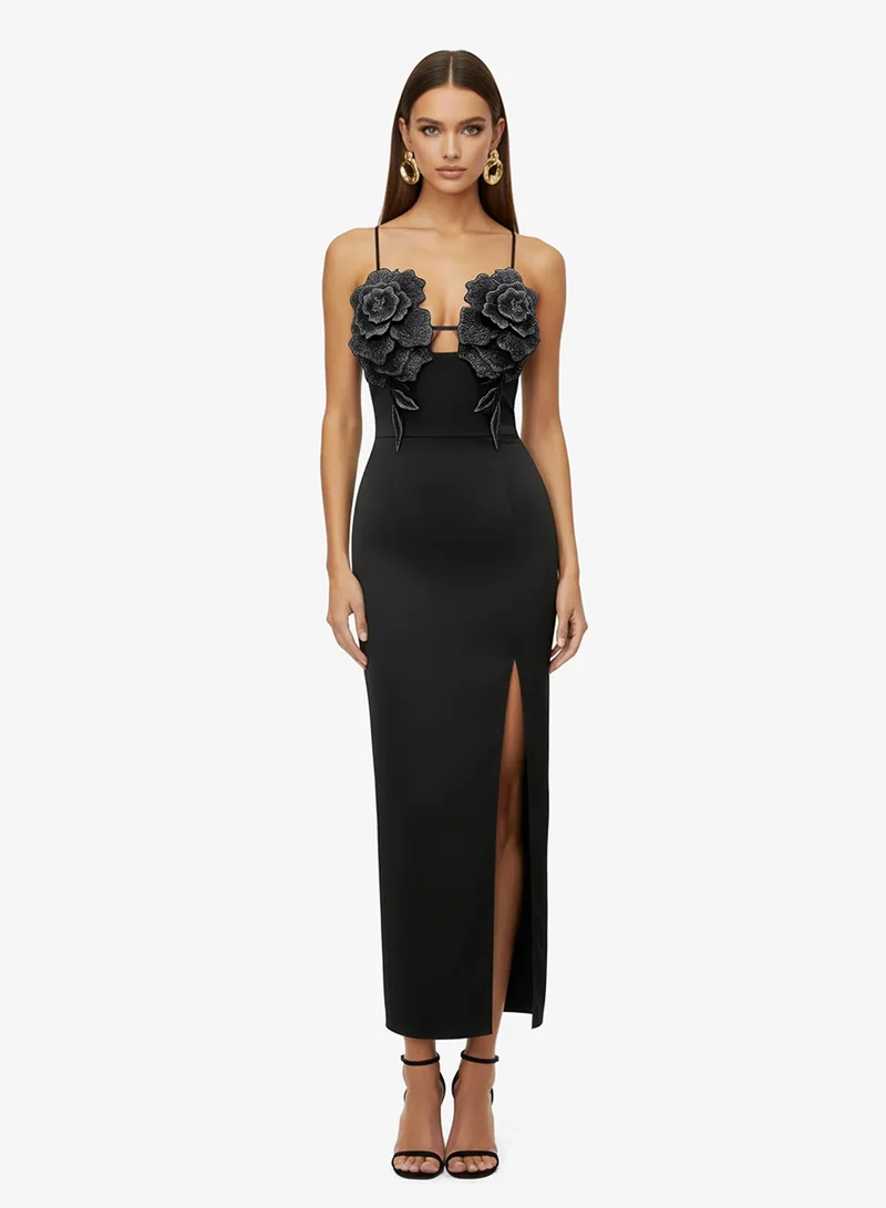 JW PEI 3D Floral Strappy Maxi Dress