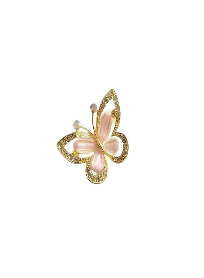 FICTIOUS Gold Finish Butterfly Saree Pin for Women & Girls - Stylish Brooch for Sarees, Gowns, Dresses, Coats & Shawls - Bridal Safety Pin Accessory (multicolor) - Image 3