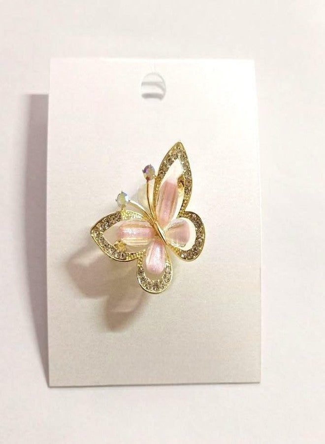 FICTIOUS Gold Finish Butterfly Saree Pin for Women & Girls - Stylish Brooch for Sarees, Gowns, Dresses, Coats & Shawls - Bridal Safety Pin Accessory (multicolor) - Image 4
