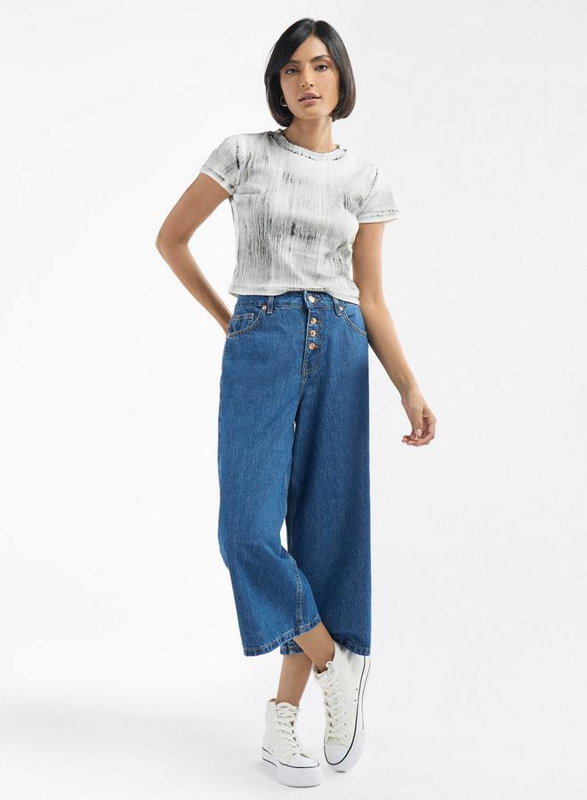 سبلاش فيڤ تيشيرت بياقة ضيّقة وأكمام قصيرة وطبعات - Image 2