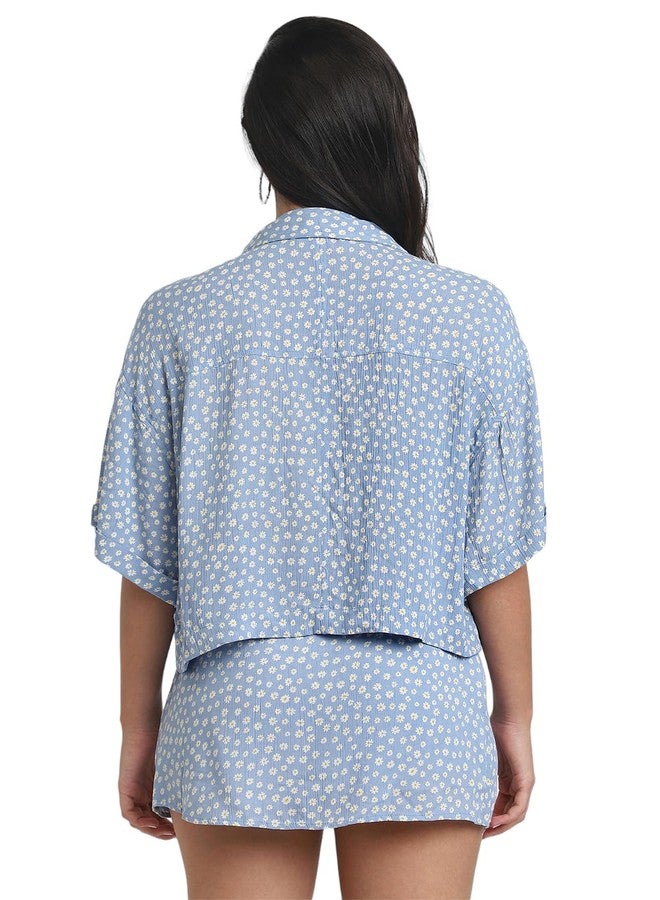 Forever 21 Women's Regular Fit Shirt (FWS24CWOF009401_Blue - Image 3