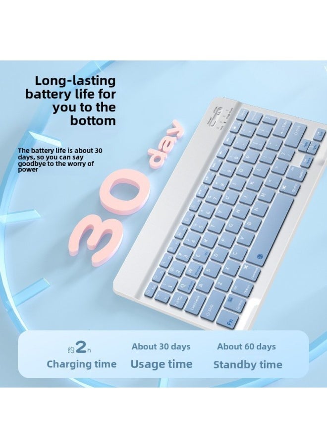 Generic Wireless Bluetooth Keyboard Silent Office Mini Computer Mobile Phone Tablet Notebook Rechargeable Keyboard Mouse Suit-Color:7 Inch Bluetooth Keyboard Single-mode Mouse-Product Type:dark Green  - Image 3
