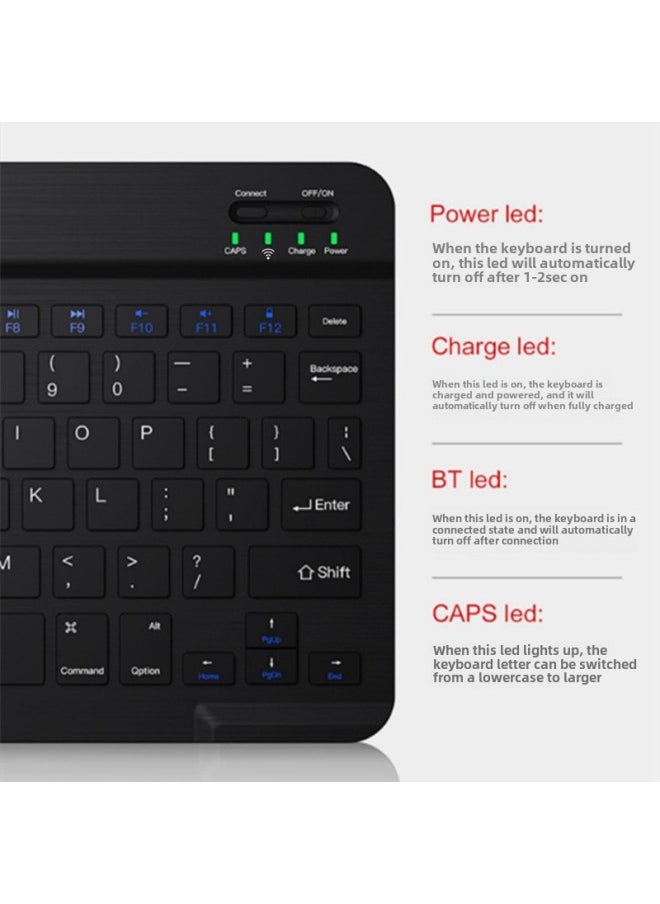 Generic Wireless Bluetooth Keyboard Silent Office Mini Computer Mobile Phone Tablet Notebook Rechargeable Keyboard Mouse Suit-Color:7 Inch Bluetooth Keyboard Single-mode Mouse-Product Type:dark Green  - Image 4