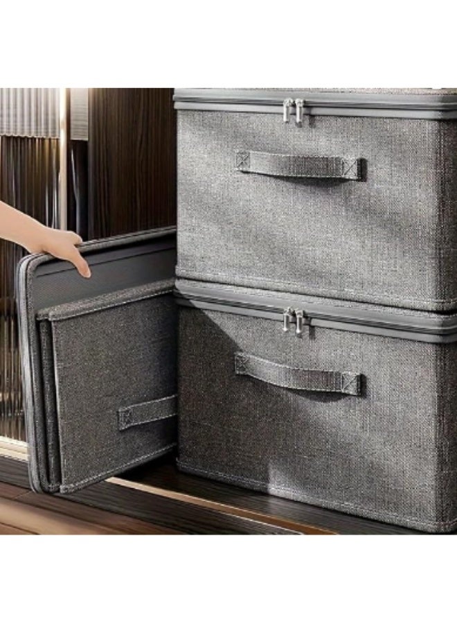 Arabest Collapsible Storage Bins for Home Organization,Grey storage Bins Waterproof Fabric Foldable Organizer Boxes - Image 2