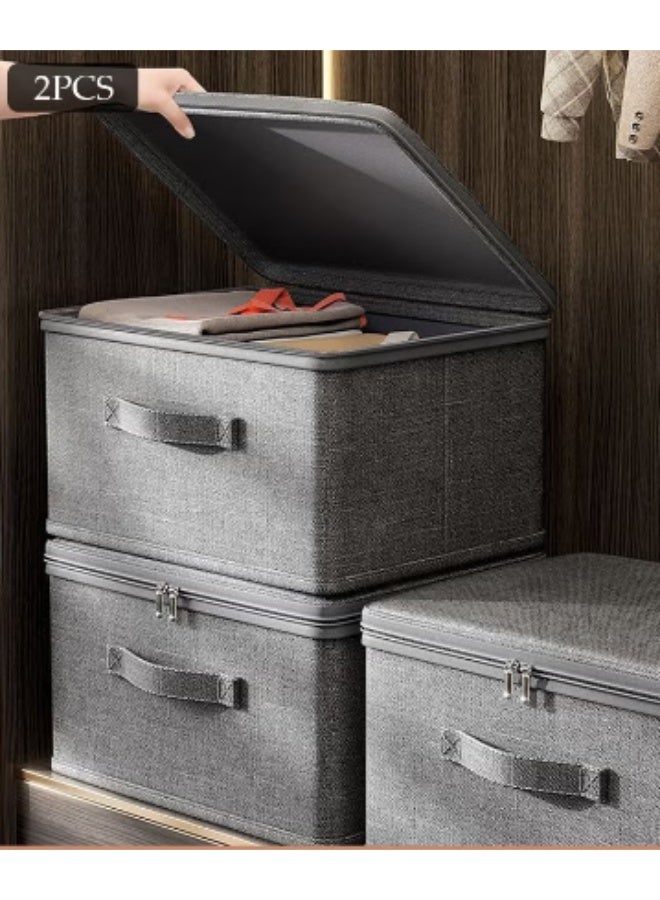 Arabest Collapsible Storage Bins for Home Organization,Grey storage Bins Waterproof Fabric Foldable Organizer Boxes - Image 1