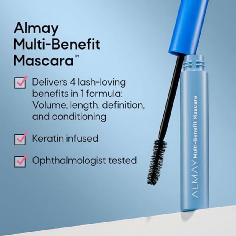 Almay Mascara, Volume, Length, Definition & Conditioning, Multi-Benefit Eye Makeup, Hypoallergenic and Fragrance-Free, 502 Black - Image 3