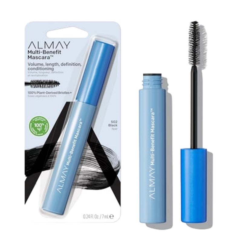 Almay Mascara, Volume, Length, Definition & Conditioning, Multi-Benefit Eye Makeup, Hypoallergenic and Fragrance-Free, 502 Black - Image 1