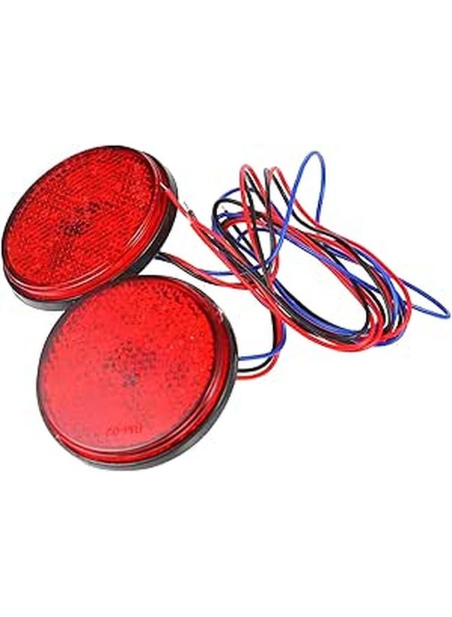 2Pcs Motorcycle LED Brake Tail Light Round Red Reflector Stop Indicator Easy Installation Durable Enhanced Safety - Image 1