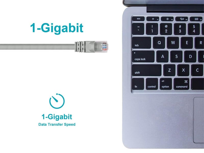 Monoprice Cat5e 3ft Gray Crossover Patch Cable UTP 24AWG 350MHz Pure Bare Copper Snagless RJ45 Fullboot Series Ethernet Cable - Image 5