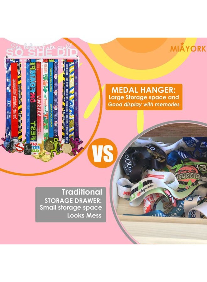 Miayork Medal Holder Display Hanger Rack Frame Trophy-Wall Mount Easy to Install Authorized by USA Patent D889882 - Image 5