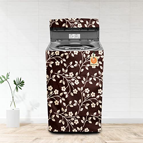 KANUSHI Industries® Washable & Dustproof Top Load Fully Automatic Washing Machine Cover (Suitable for 6 Kg, 6.5 kg, 7 kg, 7.5 kg) (Brown-Raj-TOP-Load-Fully) - Image 1