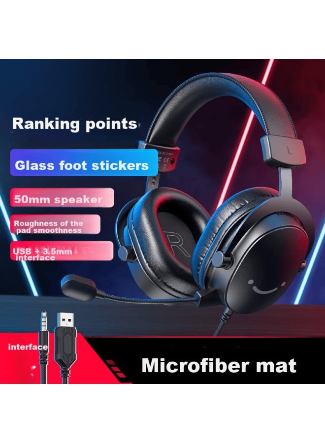 Fifine Wired Headphones With Microphone For Gaming, Action, Pubg, E-sports, Pc, Desktop, Mobile, 7.1 Channel Sound With Headset H9 Black - Image 1