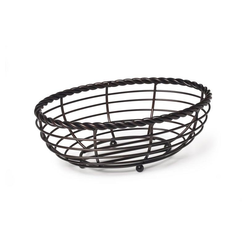 Gourmet Basics by Mikasa Gourmet Basics by Mikasa Rope Metal Oval Bread Basket Black 11Inch
