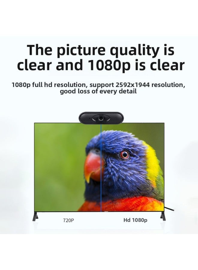 1080P HD Computer Live Camera Video Conference Online Teaching Driver-Free Usb Camera-Color:True 1080p - Image 2