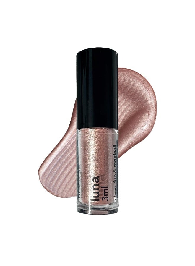 Ruby's Organics Mini Metallic Liquid Eyeshadow for Women- Eye Makeup, Smooth Glide Insta Dry Formula, Smudge proof, Waterproof, Long Lasting and Highly Pigmented, Paraben Free, Vegan - Luna, 3ml - Image 1