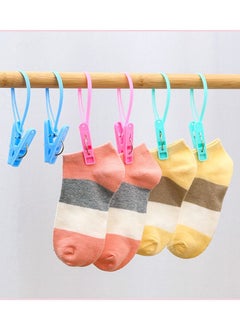 Y&D 24Pcs Clothes Peg Clip Pins,Multicolor Rope Hanging line Windproof Hanger Sock Drying PP Plastic Clips Hooks Mini Closepins Pegs Photo Craft  - Image 2