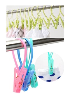 Y&D 24Pcs Clothes Peg Clip Pins,Multicolor Rope Hanging line Windproof Hanger Sock Drying PP Plastic Clips Hooks Mini Closepins Pegs Photo Craft  - Image 3