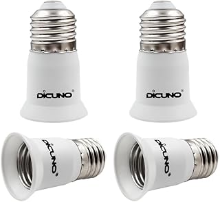 DiCUNO E26 to E26 3CM/1.2 Inch Socket Extender, E26 to E26 Lamp Bulb Socket Extension, Lamp Holder Adapter (4-Pack) - Image 1