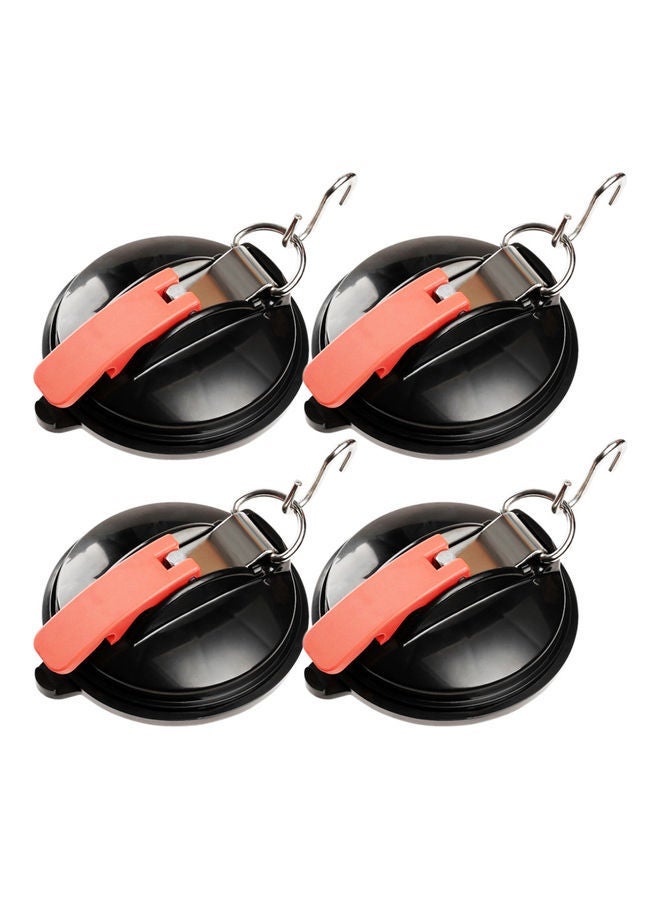 NIBEMINENT 4-Piece Plastic Vacuum Sucker Hook Black 25.00 x 2.00 10.00cm - Image 1