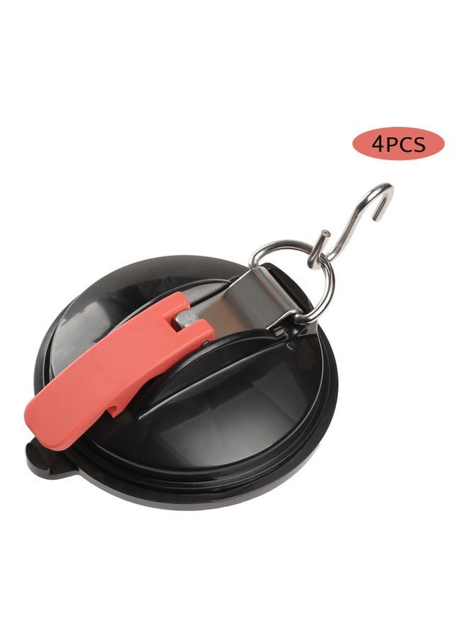 NIBEMINENT 4-Piece Plastic Vacuum Sucker Hook Black 25.00 x 2.00 10.00cm - Image 3