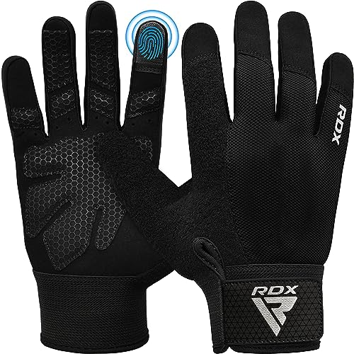 RDX Weight Lifting Gloves Gym Workout, Full Finger Touch Screen, Breathable Anti Slip Padded Palm Protection, Fitness Strength Training Powerlifting HIIT WOD Exercise, Men Women Home Gym Cycling - Image 1