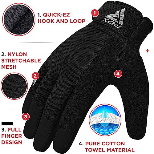 RDX Weight Lifting Gloves Gym Workout, Full Finger Touch Screen, Breathable Anti Slip Padded Palm Protection, Fitness Strength Training Powerlifting HIIT WOD Exercise, Men Women Home Gym Cycling - Image 4