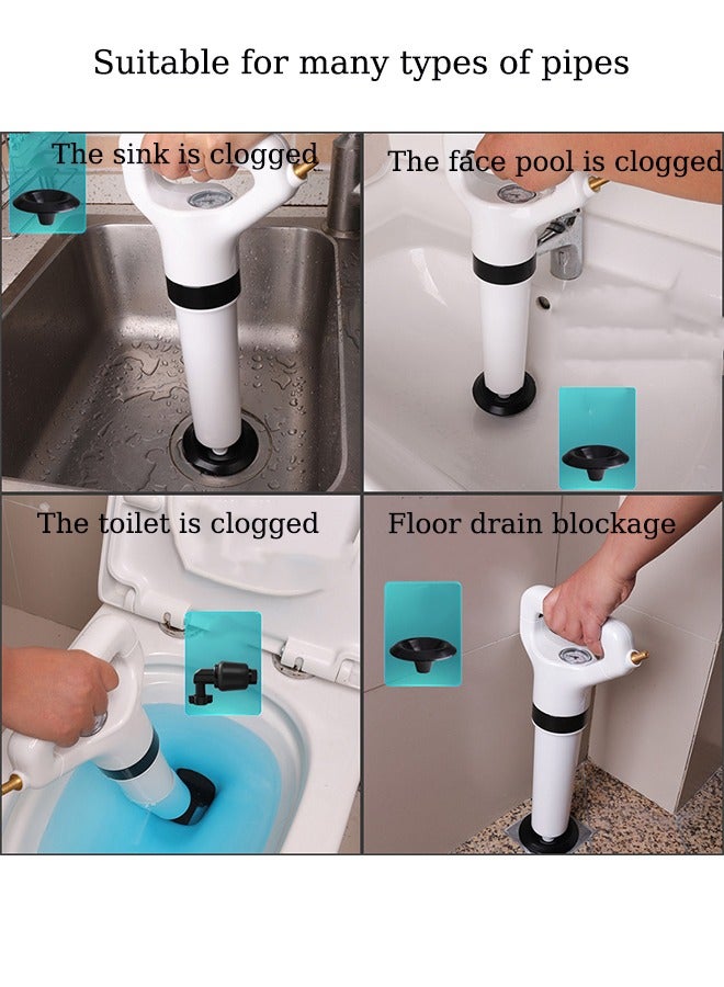 Toilet uncloggers,Sewer uncloggers,Drain Clog Remover, High-Pressure Air Drain Blaster， Toilet bathtub floor drain pipe unclogger， Used for bathroom, sink, floor, kitchen blockage - Image 4