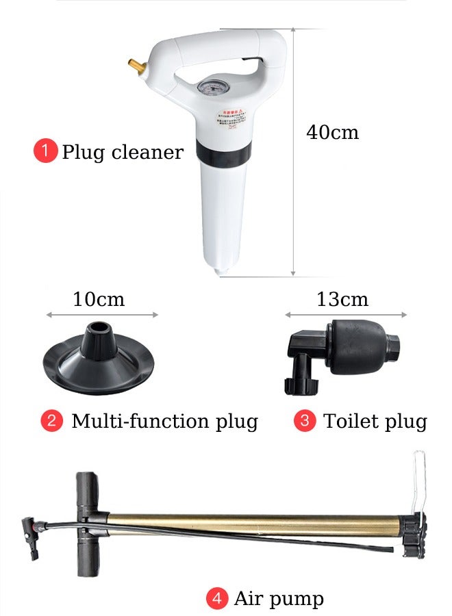 Toilet uncloggers,Sewer uncloggers,Drain Clog Remover, High-Pressure Air Drain Blaster， Toilet bathtub floor drain pipe unclogger， Used for bathroom, sink, floor, kitchen blockage - Image 2