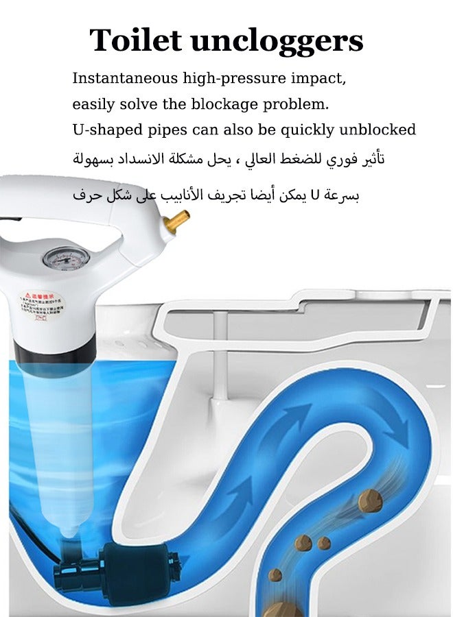 Toilet uncloggers,Sewer uncloggers,Drain Clog Remover, High-Pressure Air Drain Blaster， Toilet bathtub floor drain pipe unclogger， Used for bathroom, sink, floor, kitchen blockage - Image 1
