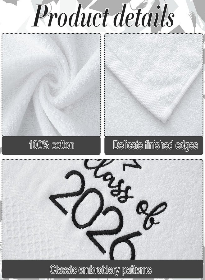 MASHAN Class of 2026 Graduation Hand Towels 3 Pack,100% Cotton Soft Absorbent Bathroom Towels,Senior 2026 Graduation Gift for Girls Boys,Black Decorative Towels 14x30 Inch - Image 3