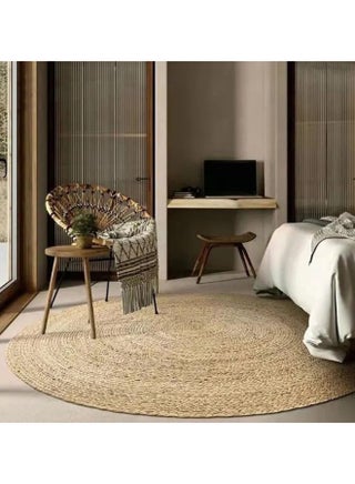 Hometaste Natural Jute Rug Carpet Hand Woven Rug Doormat Natural Braided Floor Mat Rugs For Kitchen Entryway Hallway Pets Playing Bed Seagrass Rug For Living Room Bedroom (120X120Cm) - pzsku/Z5FF6B01379E6BF0D3689Z/45/_/1726723313/56d19a42-99f8-4b5f-aa7f-4eb77eedc9d7