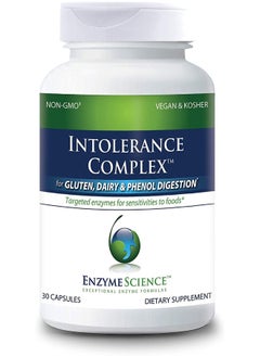 Enzyme Science Enzyme Science™ Intolerance Complex™, 30 Capsules – Comprehensive Support for Common Digestive Sensitivities–Gluten, Casein, Lactose, Phenol Sensitivities, and Complex Carbohydrates Intolerance Relief  - Image 1